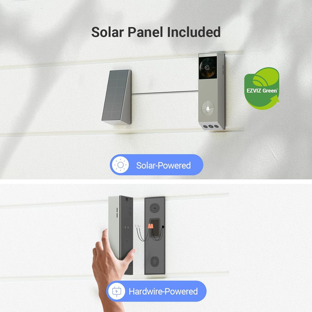 EZVIZ Wired or Wireless Battery Powered Video Doorbell Dual Camera