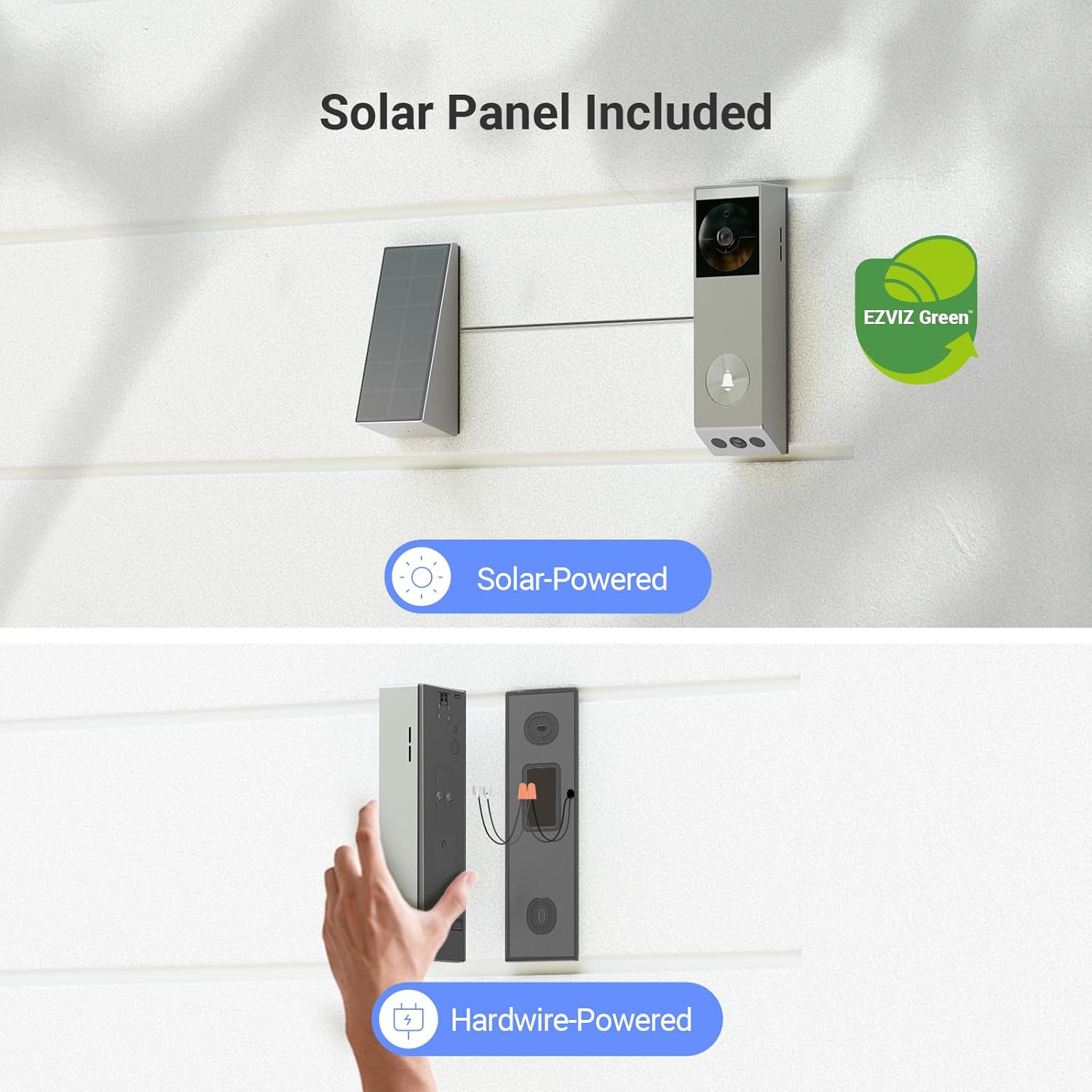EZVIZ Wired or Wireless Battery Powered Video Doorbell Dual Camera
