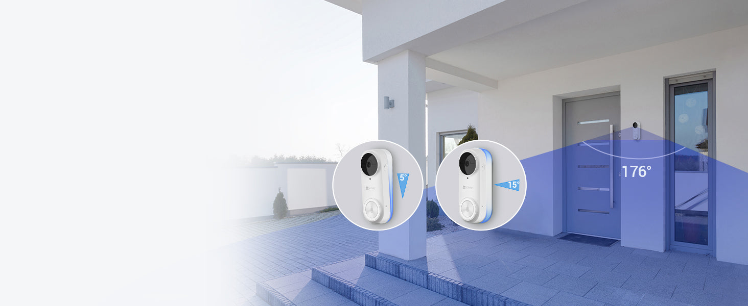 Rechargeable Battery-Powered Wi-Fi Doorbell Camera and Chime