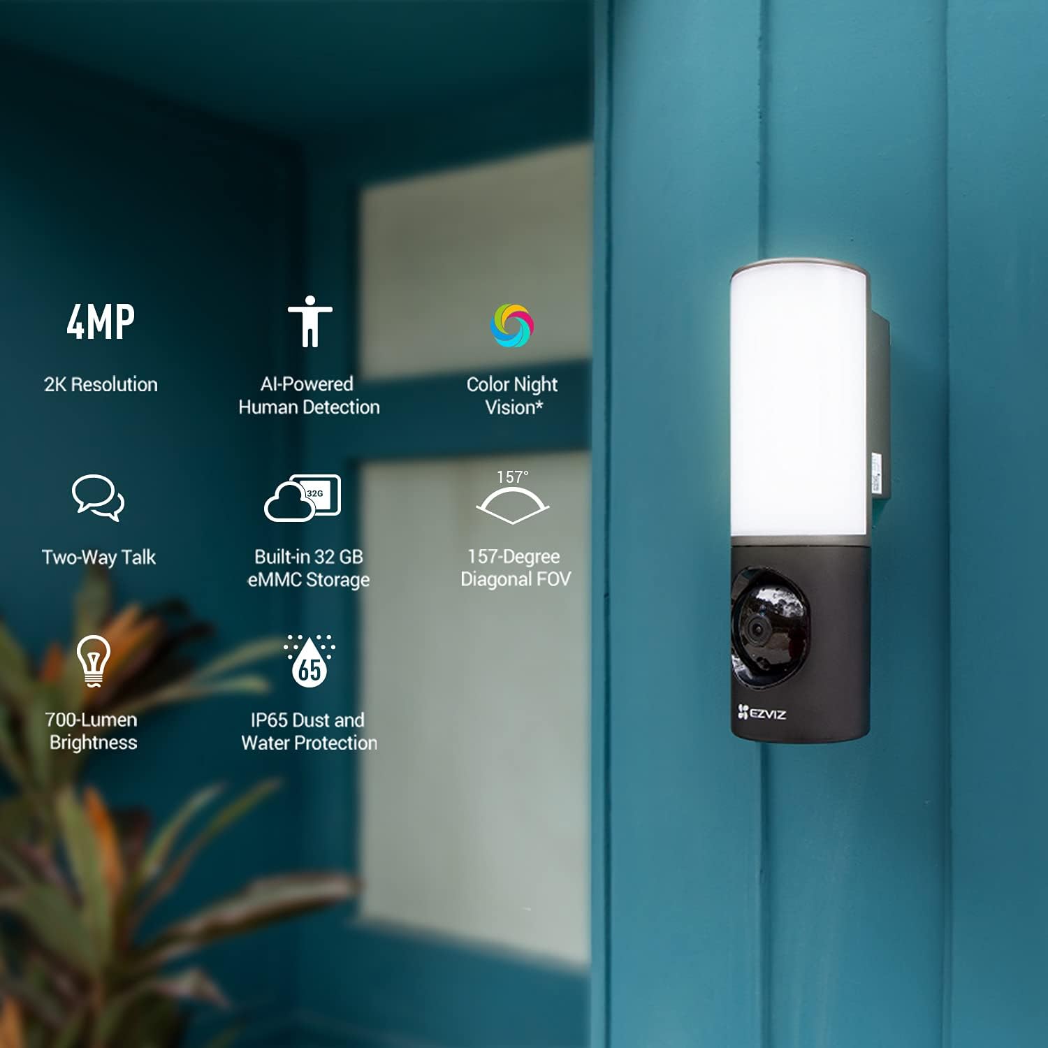 EZVIZ Smart Outdoor Security Camera with Floodlight